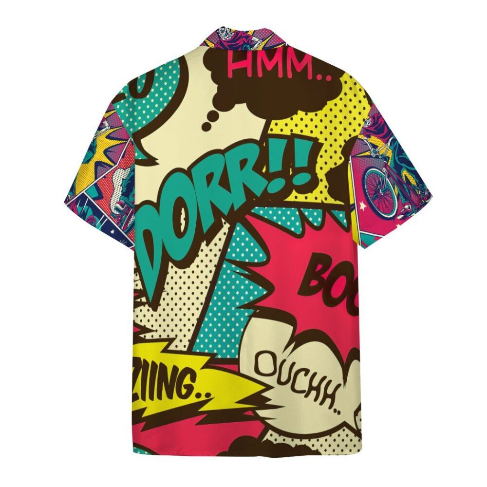 Comic Style Skull Riding Custom Hawaii Shirt