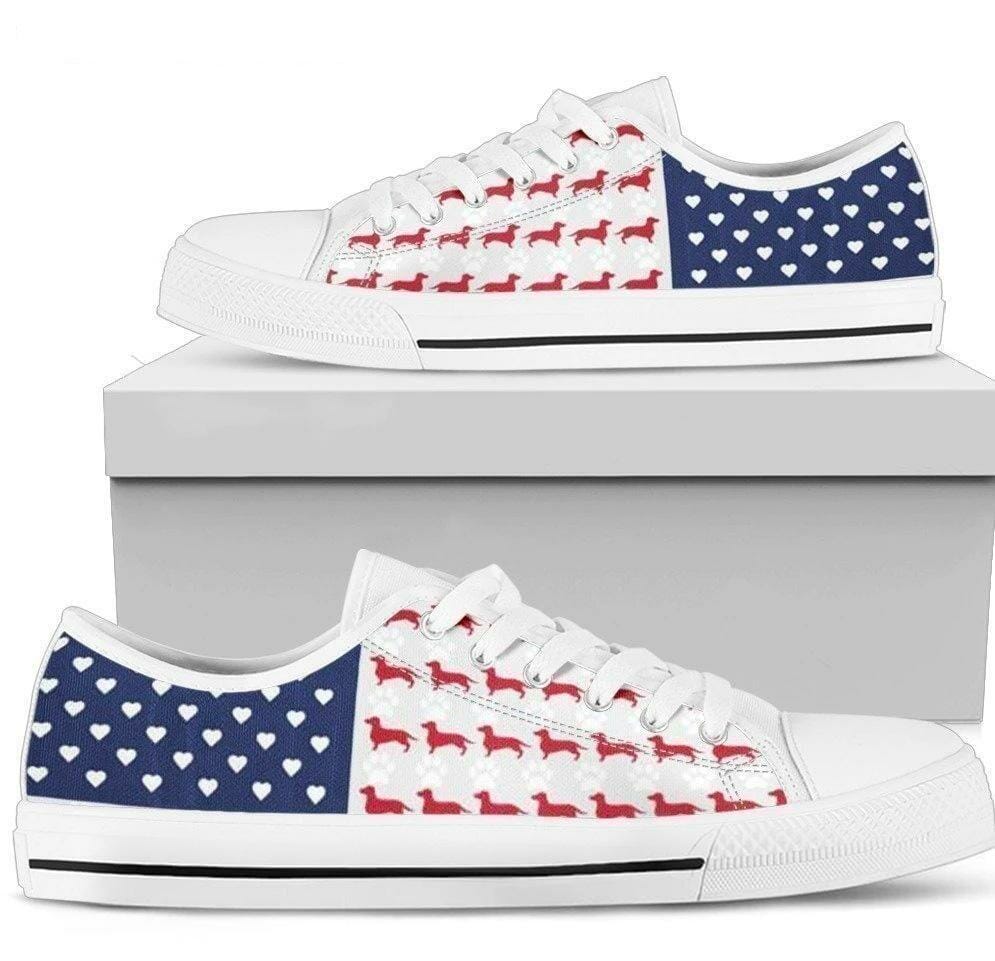 Cool Dachshund US Flag Women Sneaker Style