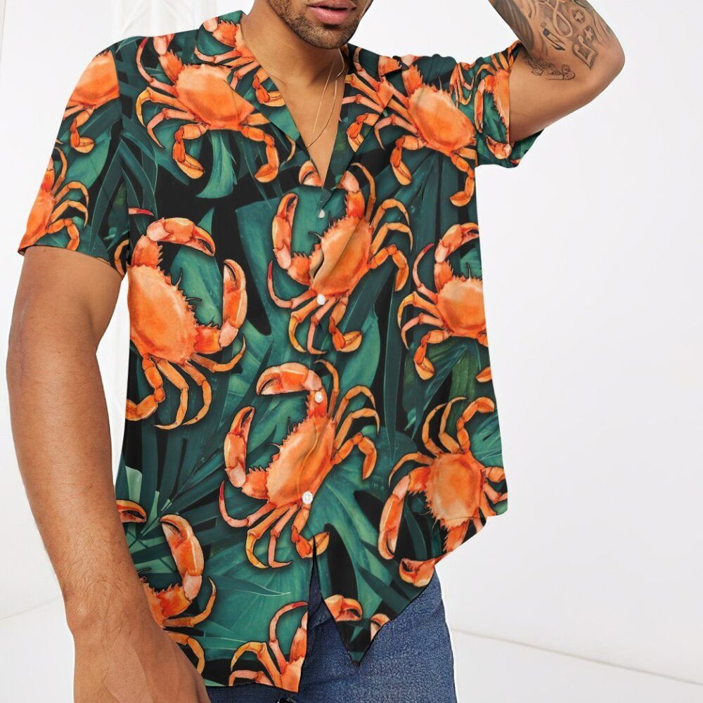 Crabs Buttun Up Hawaii Shirt