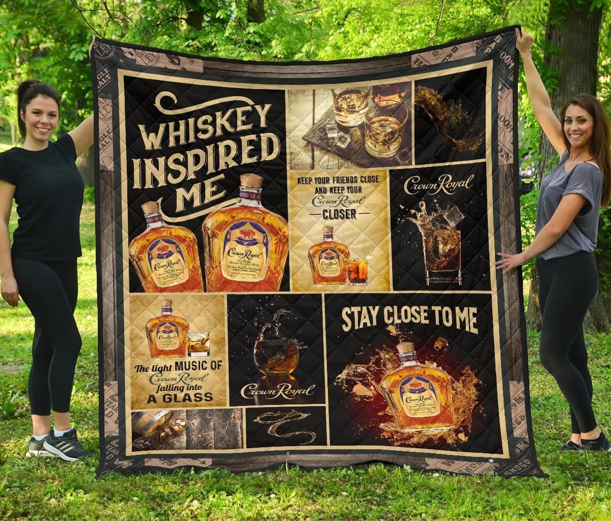 Crown Royal Quilt Blanket Whiskey Inspired Me Funny Gift Idea