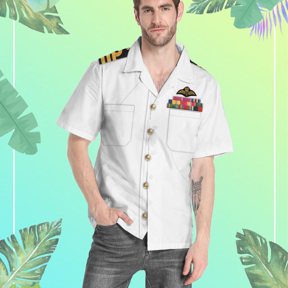 Custom White Uniforms Of The Royal Navy Hawaii Shirt