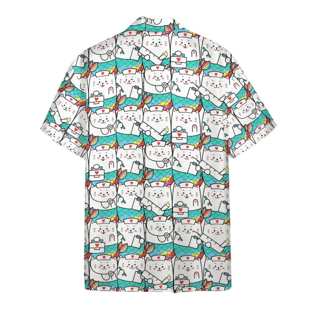 Cute Cat Mermaid Nurse Hawaii Shirt