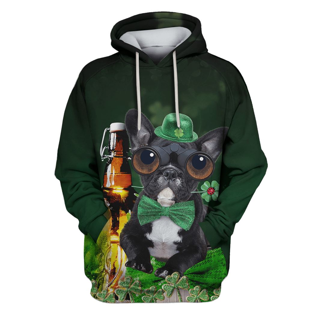 Cute Dog with beer Custom T-Shirt Hoodie Apparel