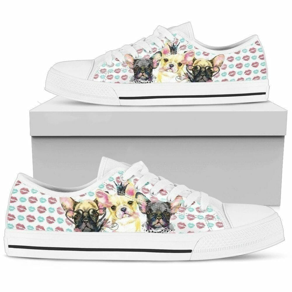 Cute French Bulldog Women Sneakers Low Top Shoes