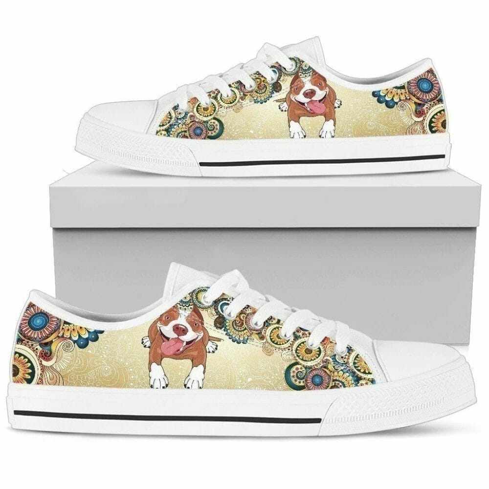 Cute Pitbull Women Sneakers Low Top Shoes Style