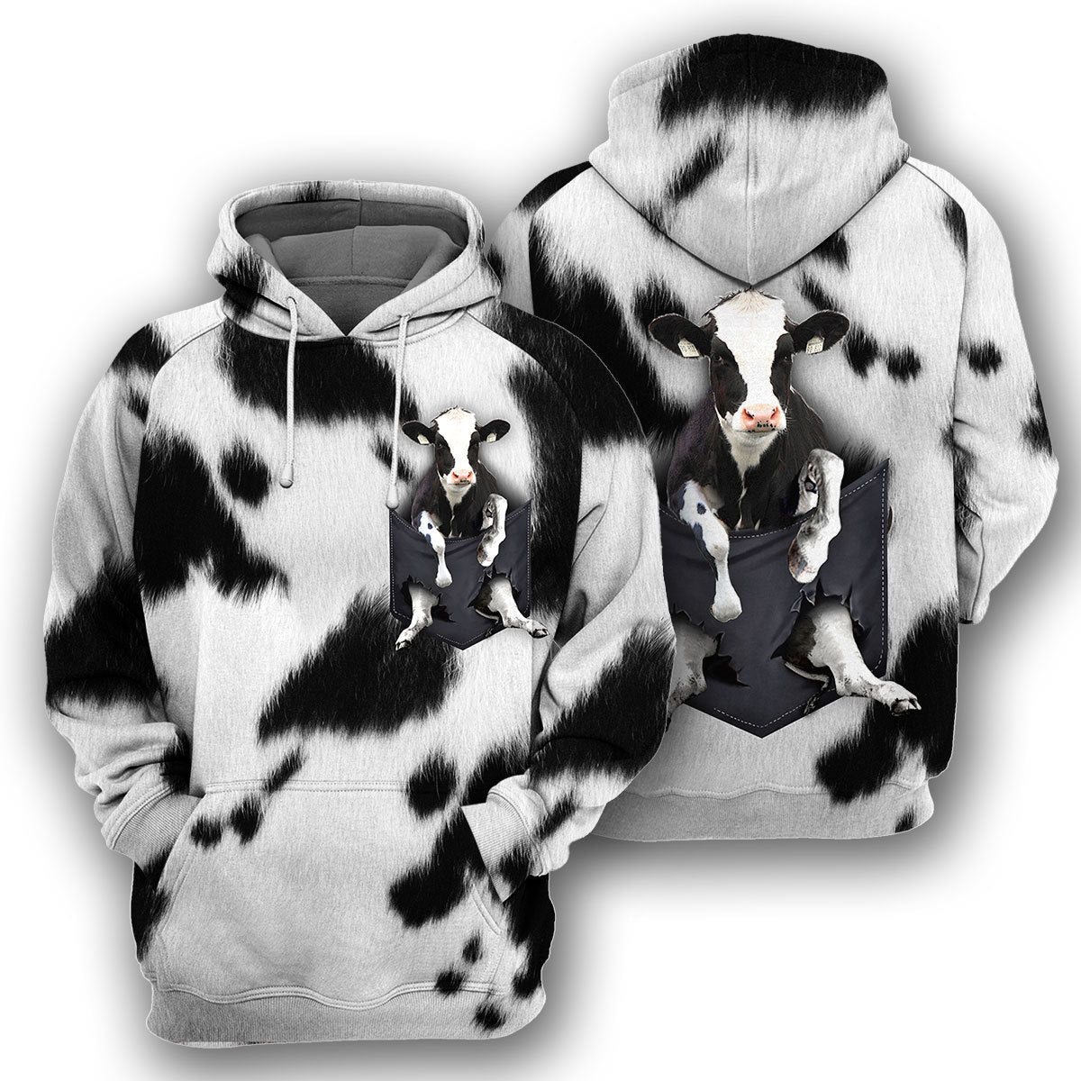 Dairy Cow Pocket Unique All Over Print T-Shirt Hoodie Gift Ideas