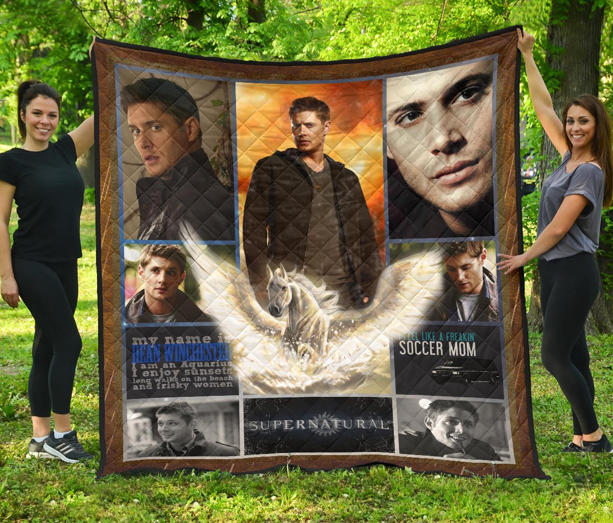 Dean Winchester Supernatural Premium Quilt Blanket Movie Home Decor Custom For Fans