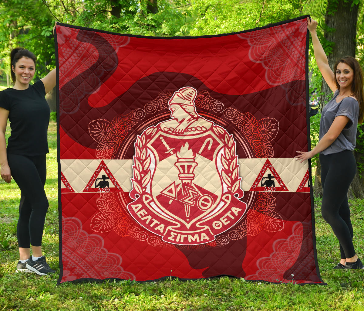 Delta Sigma Theta Premium Quilt Blanket Sorority Home Decor Custom For Fans