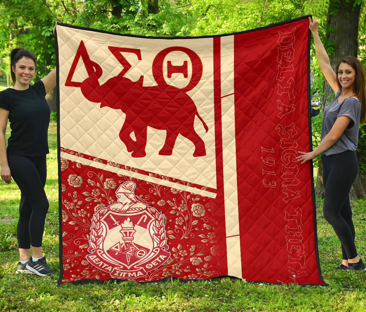 Delta Sigma Theta Premium Quilt Blanket Sorority Home Decor Custom For Fans