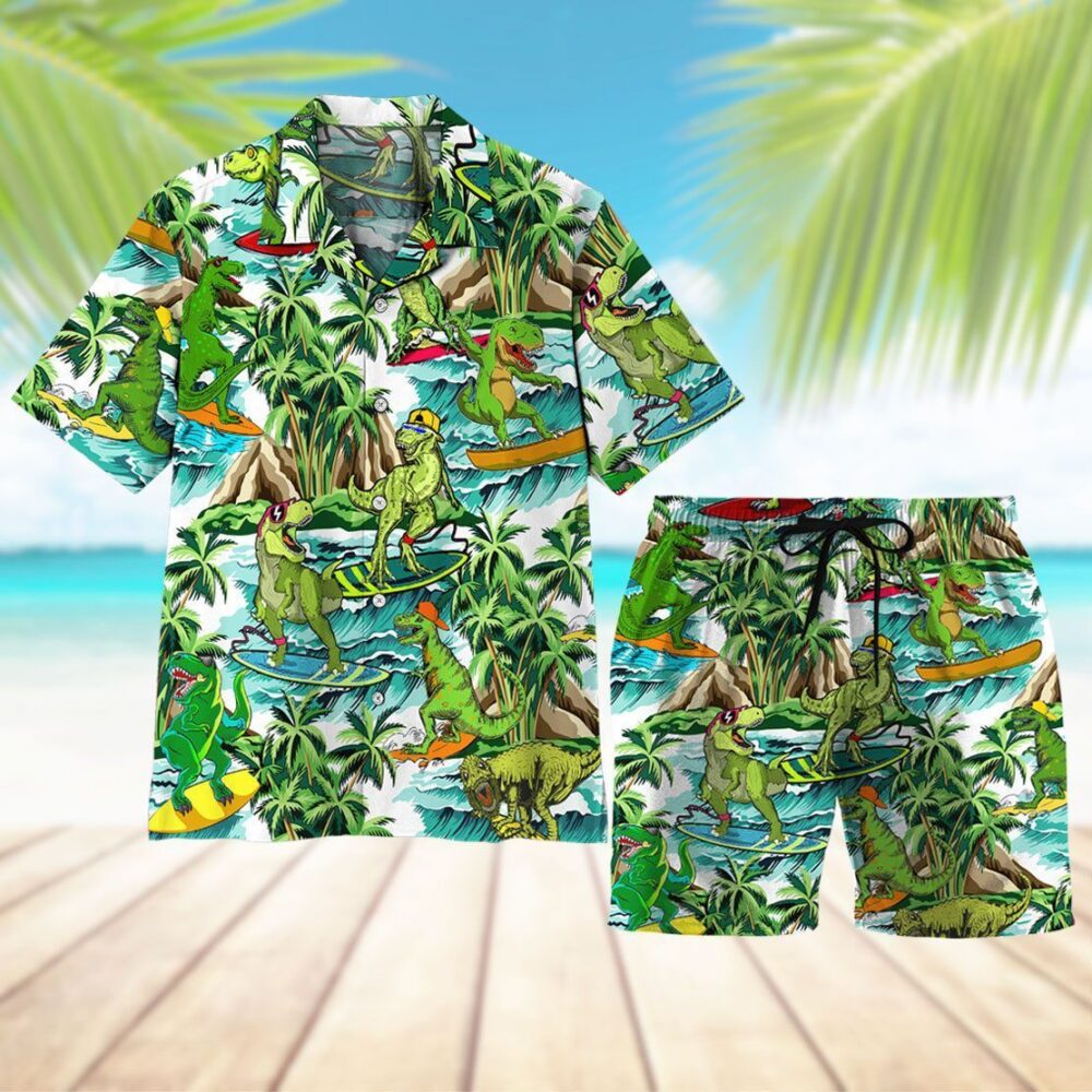 Dinosaur Surfing Hawaii Shirt