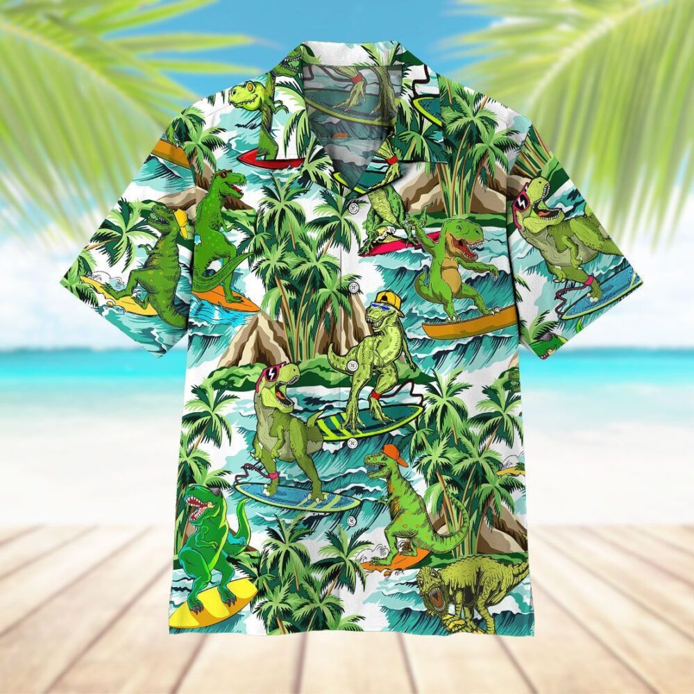 Dinosaur Surfing Hawaii Shirt