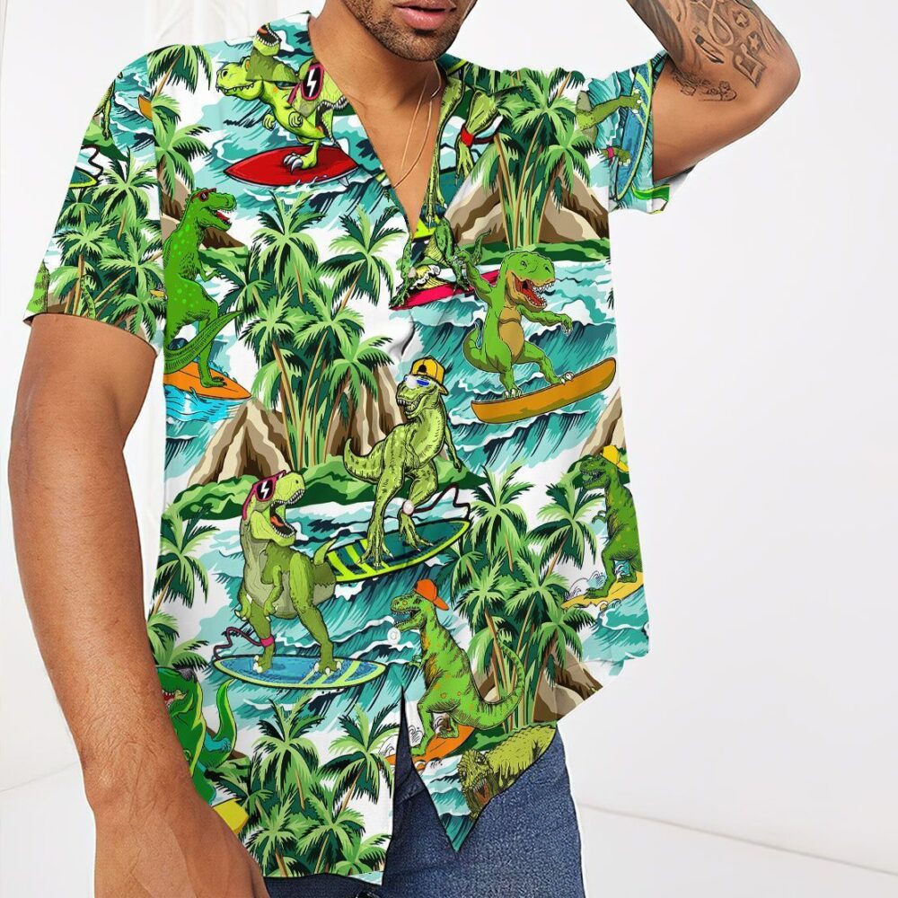 Dinosaur Surfing Hawaii Shirt