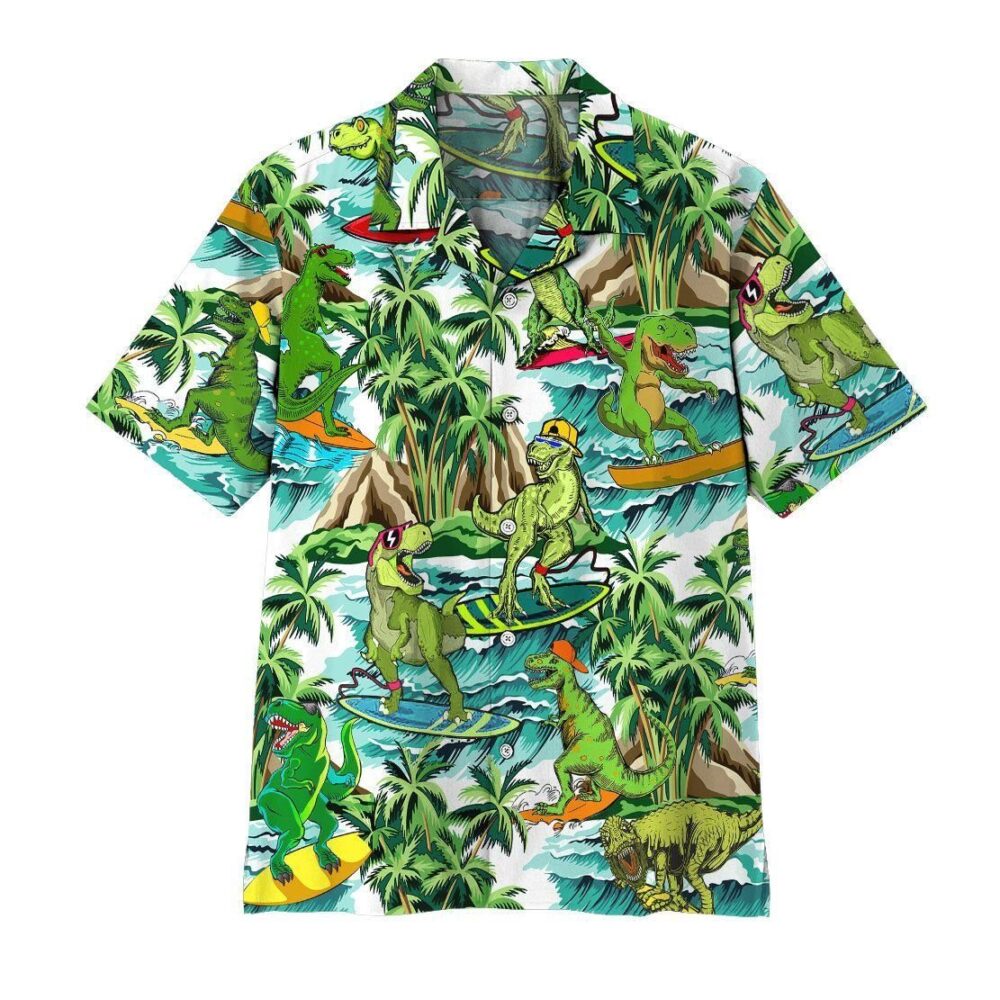 Dinosaur Surfing Hawaii Shirt