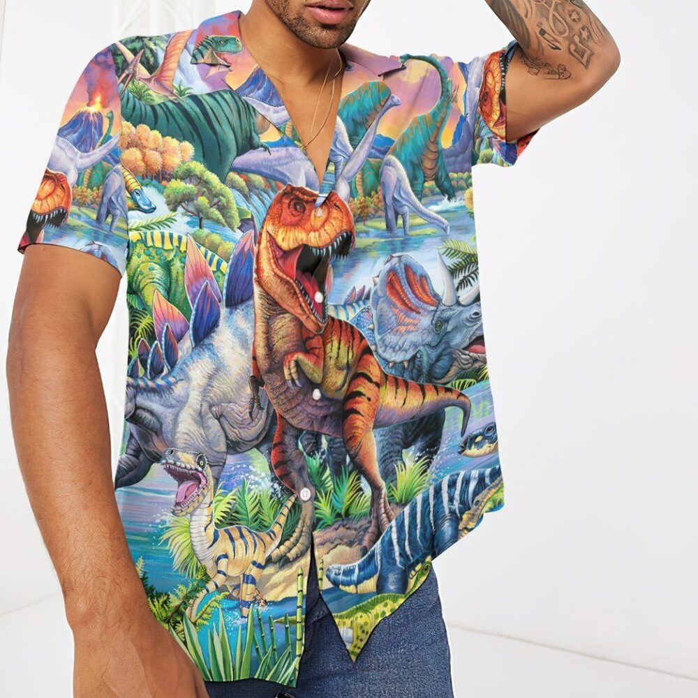 Dinosaur World Hawaiian Custom Short Sleeve Shirts