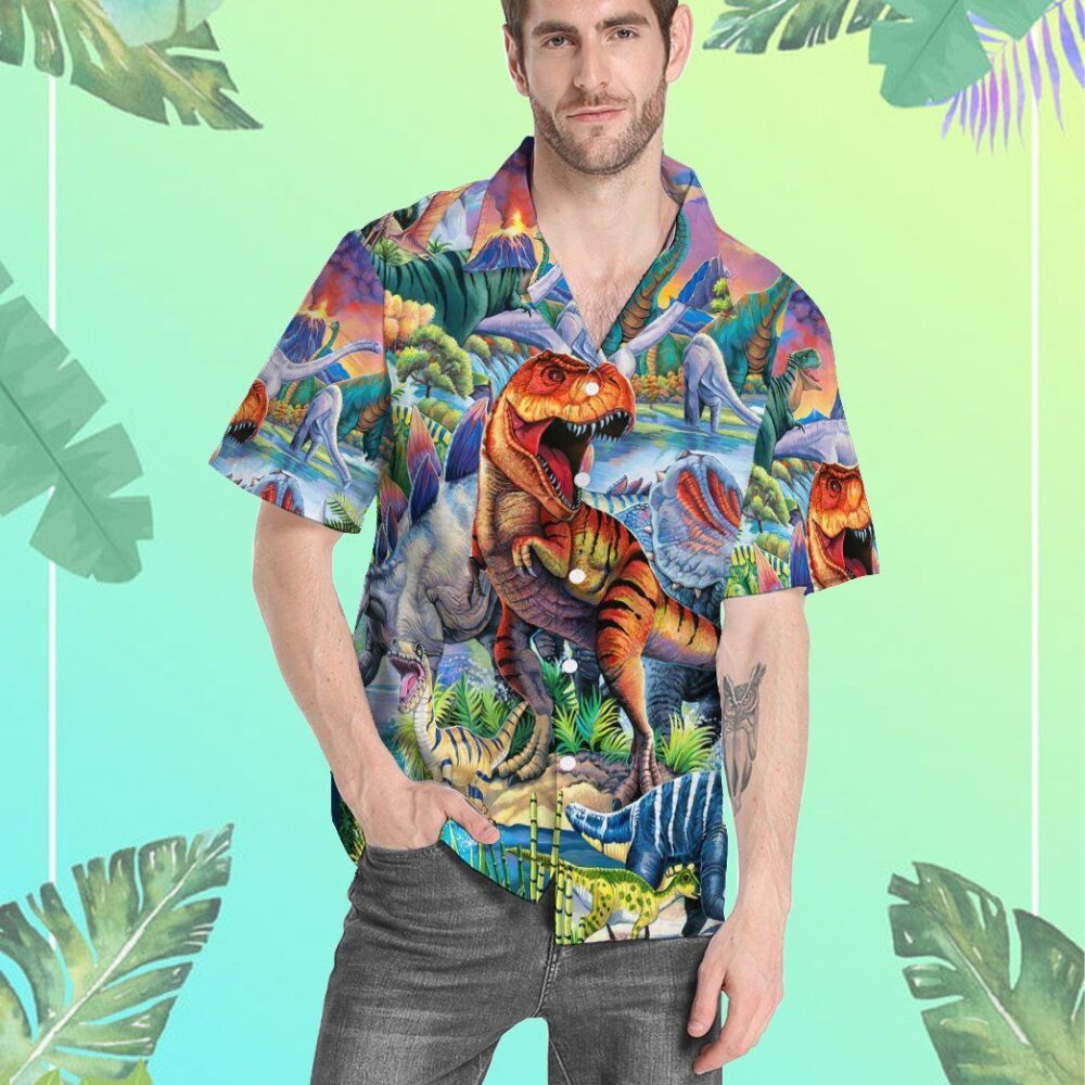 Dinosaur World Hawaiian Custom Short Sleeve Shirts