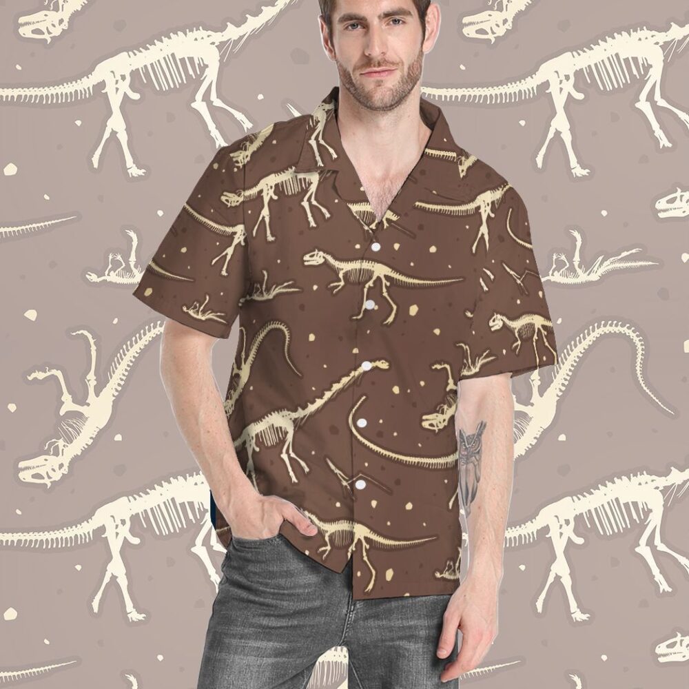 Dinosaurs Fossil Button Up Hawaii Shirt