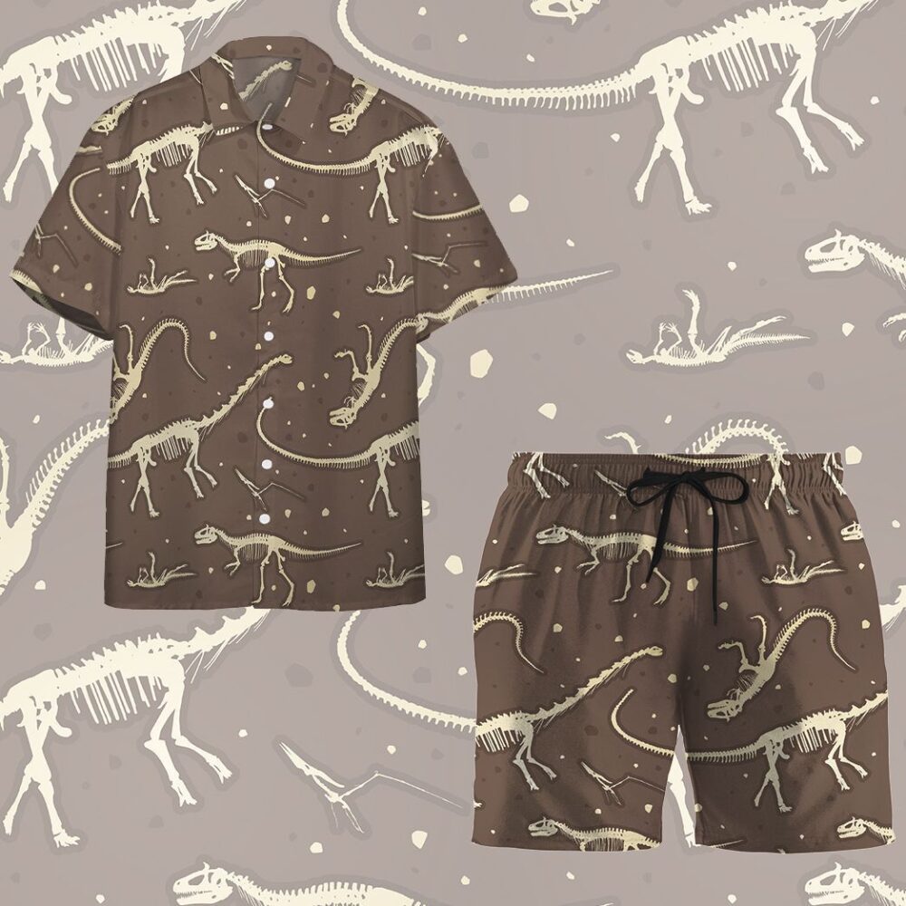 Dinosaurs Fossil Button Up Hawaii Shirt