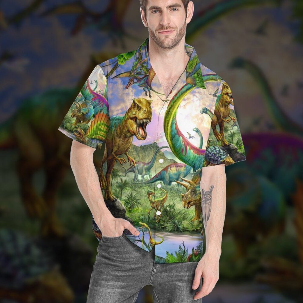 Dinosaurs Park Hawaii Custom Short Sleeve Shirts