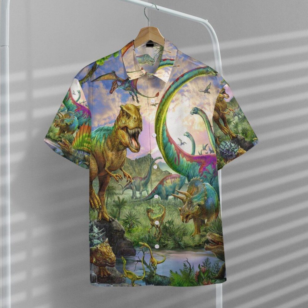 Dinosaurs Park Hawaii Custom Short Sleeve Shirts