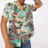 Dinosaurs Surfing Hawaiian Custom Short Sleeve Shirts P2Apj