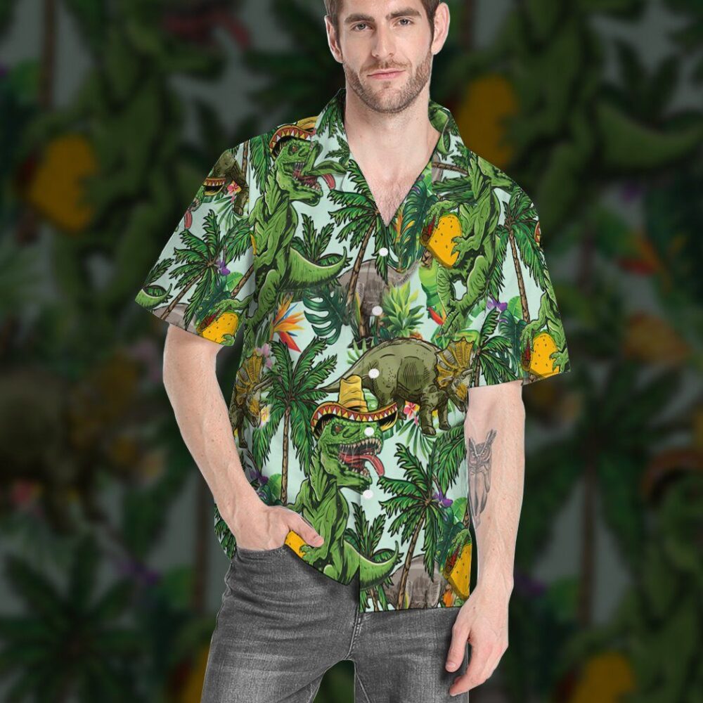 Dinosaurs Taco Hawaiian Custom Short Sleeve Shirts