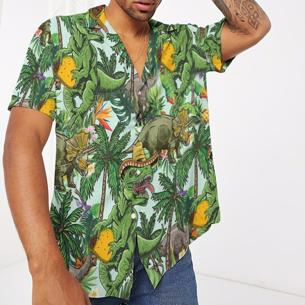 Dinosaurs Taco Hawaiian Custom Short Sleeve Shirts