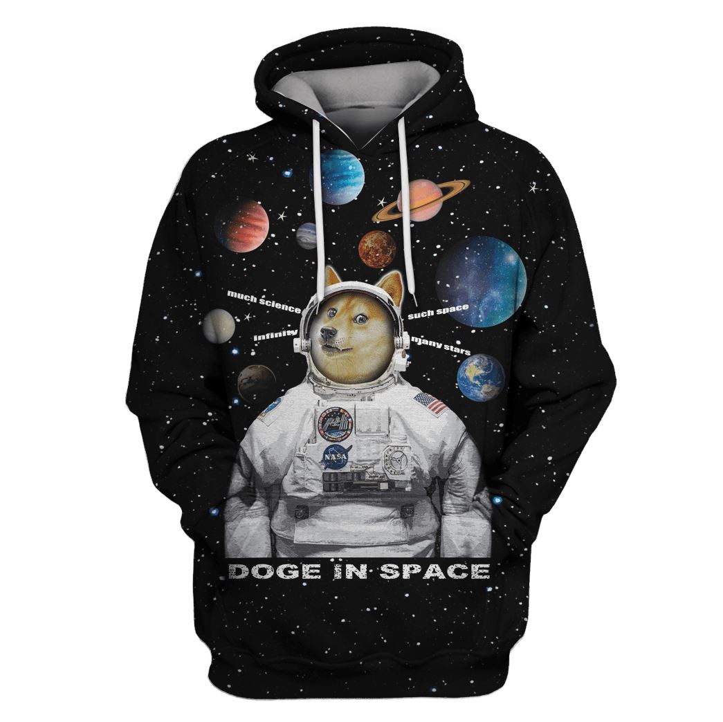 Dog Astronaut In Galaxy Custom T-Shirt Hoodie Apparel