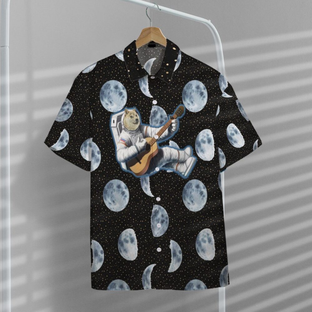 Doge Astronaut Playing Guitar Custom Hawaii Shirt