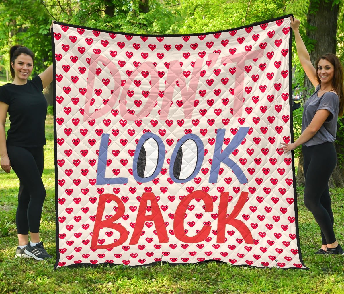 Don’t Look Back Red Heart Patterns Premium Quilt Blanket