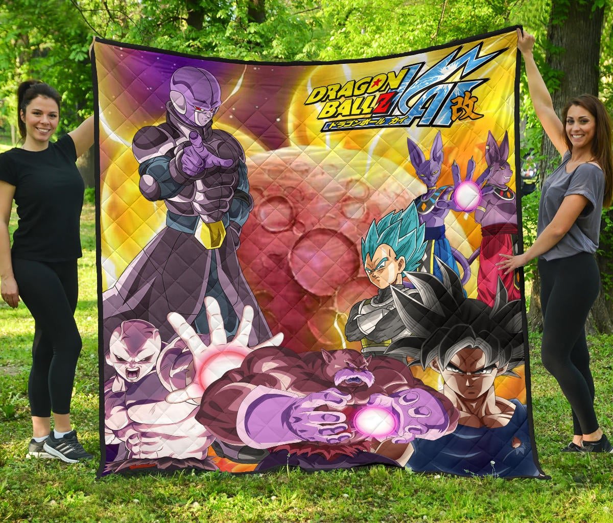 Dragon Ball Anime DB Text Main Characters Orange Balls Premium Quilt Blanke