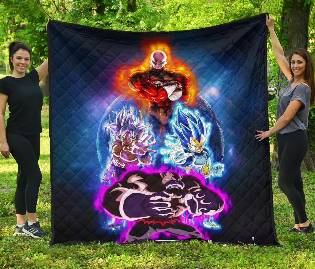 Dragon Ball Anime Premium Quilt – DB Super Saiyan Colorful Power Burst Limit Quilt Blanket