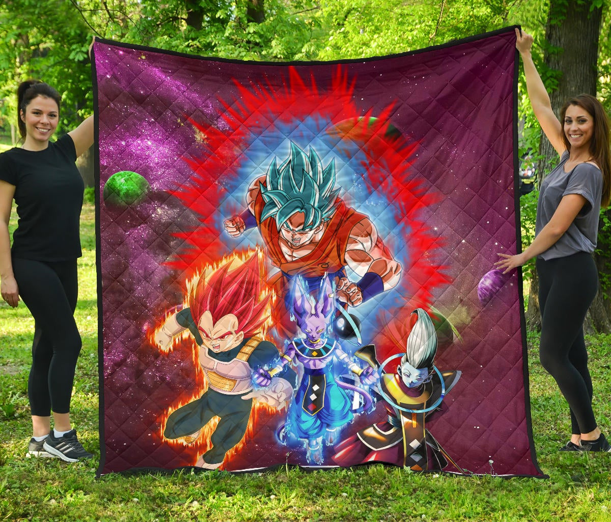 Dragon Ball Anime Premium Quilt – DB Super Saiyan Powerful Burst Limit Quilt Blanket