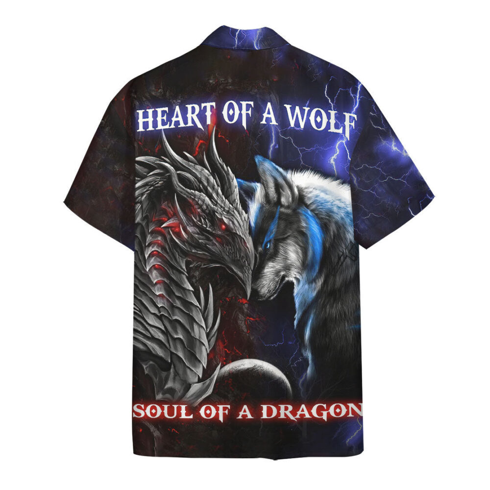 Dragon Heart Of A Wolf, Soul Of A Dragon Hawaii Shirt