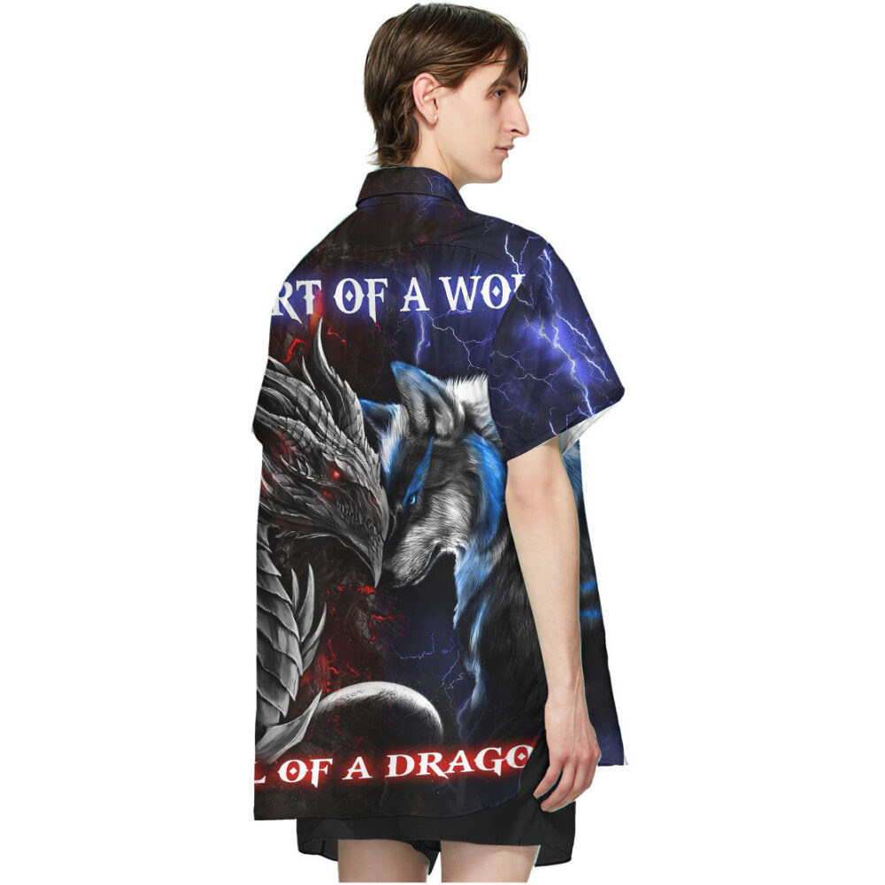 Dragon Heart Of A Wolf, Soul Of A Dragon Hawaii Shirt