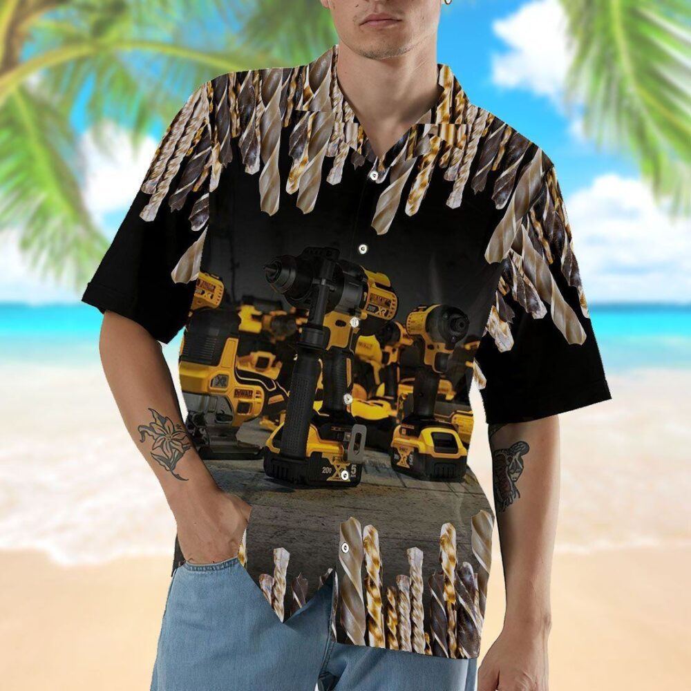 Drill Buttun Up Hawaii Shirt