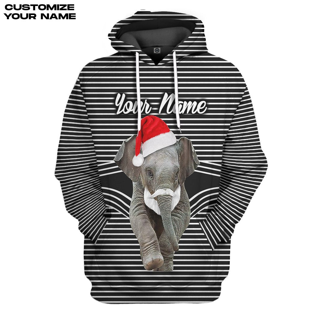 Elephant Christmas All Over Print T-Shirt Hoodie Fan Gifts Idea