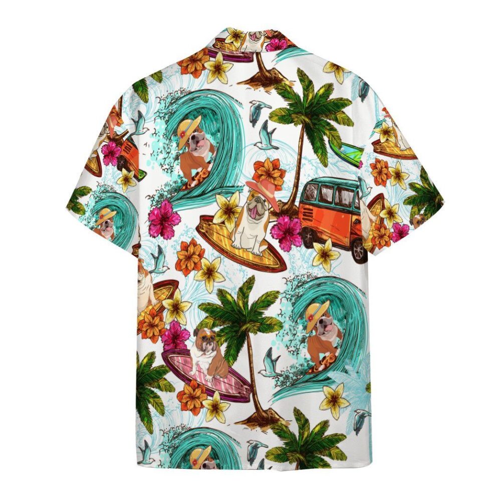 Enjoy Surfing With Bull Dog Custom Short Sleeve Shirt