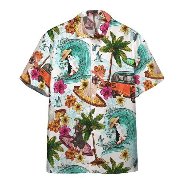 Enjoy Surfing With French Bulldog Custom Short Sleeve Shirt