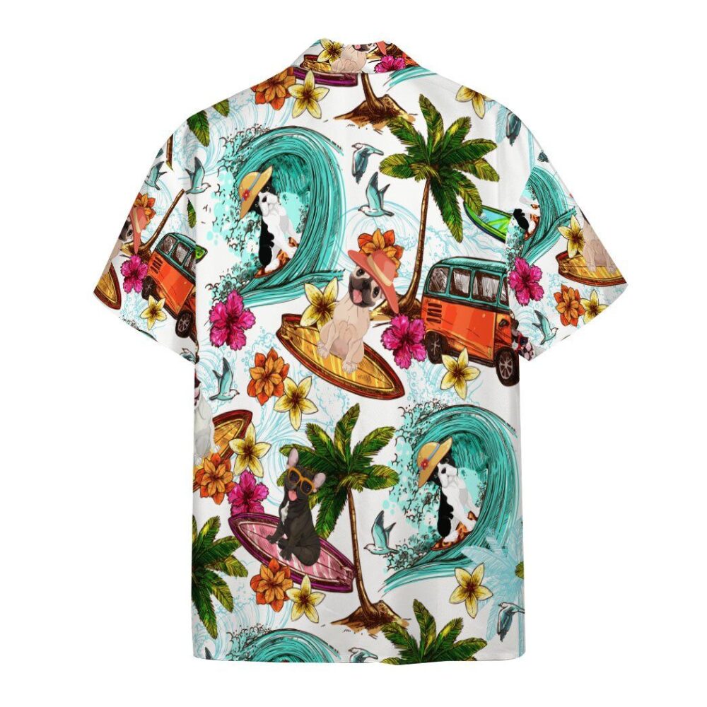 Enjoy Surfing With French Bulldog Custom Short Sleeve Shirt