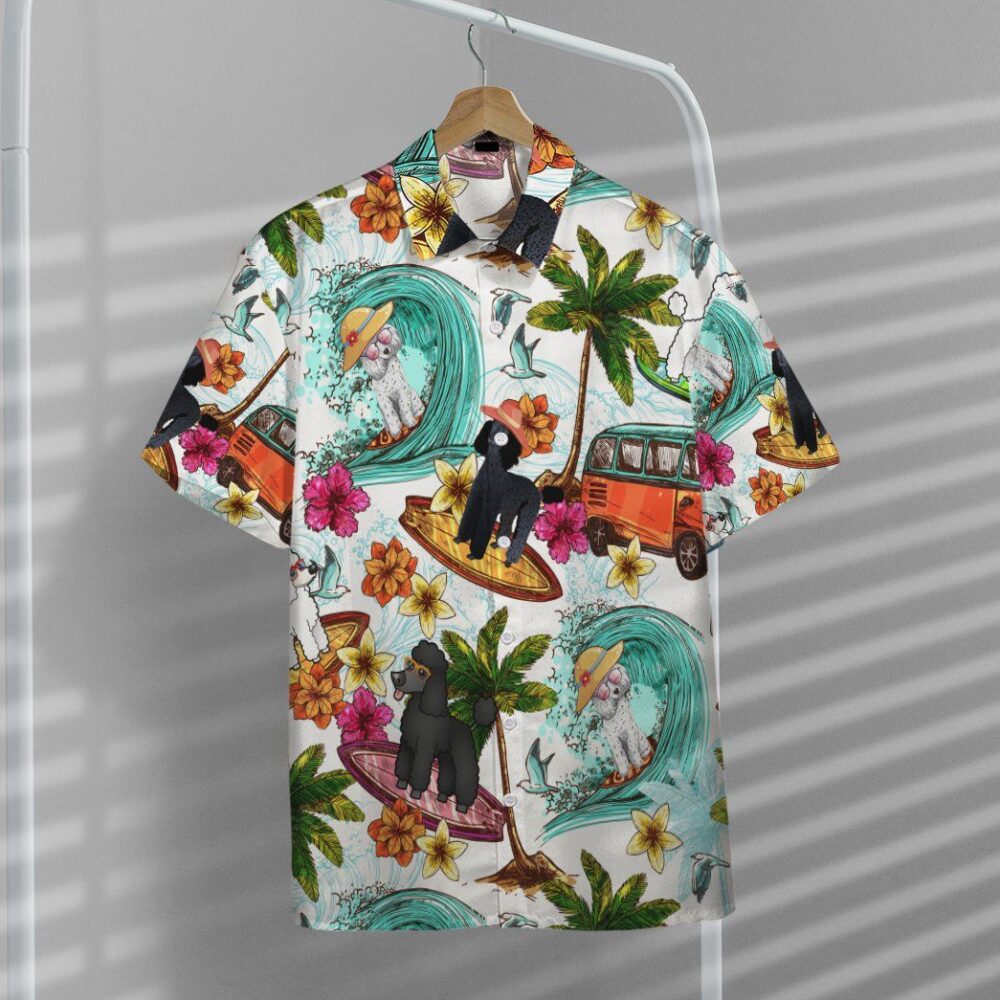 Enjoy Surfing With Poodle Dog Custom Short Sleeve Shirt