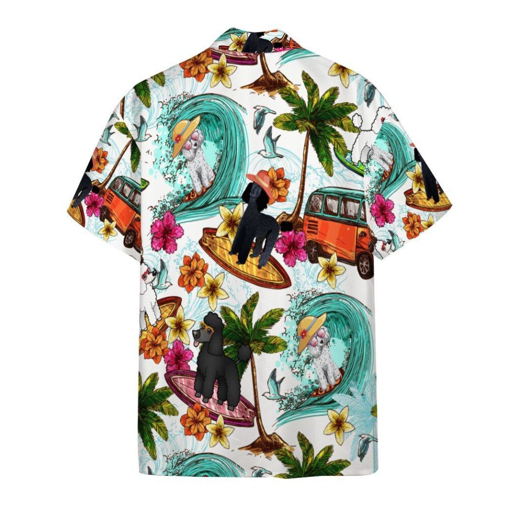 Enjoy Surfing With Poodle Dog Custom Short Sleeve Shirt