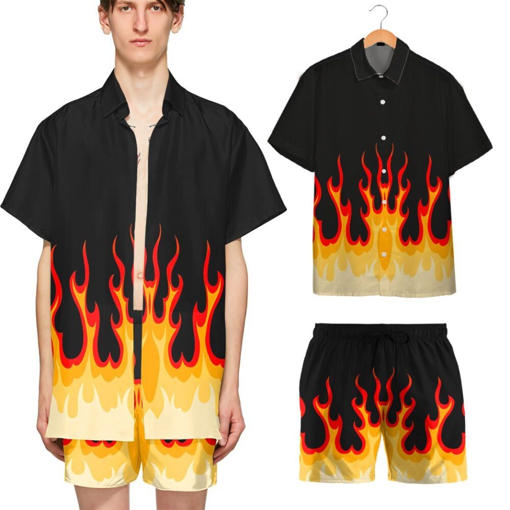 Fire Hot Rod Flames Custom Short Sleeve Shirt