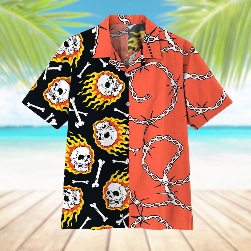 Fire Skull Hawaii Shirt