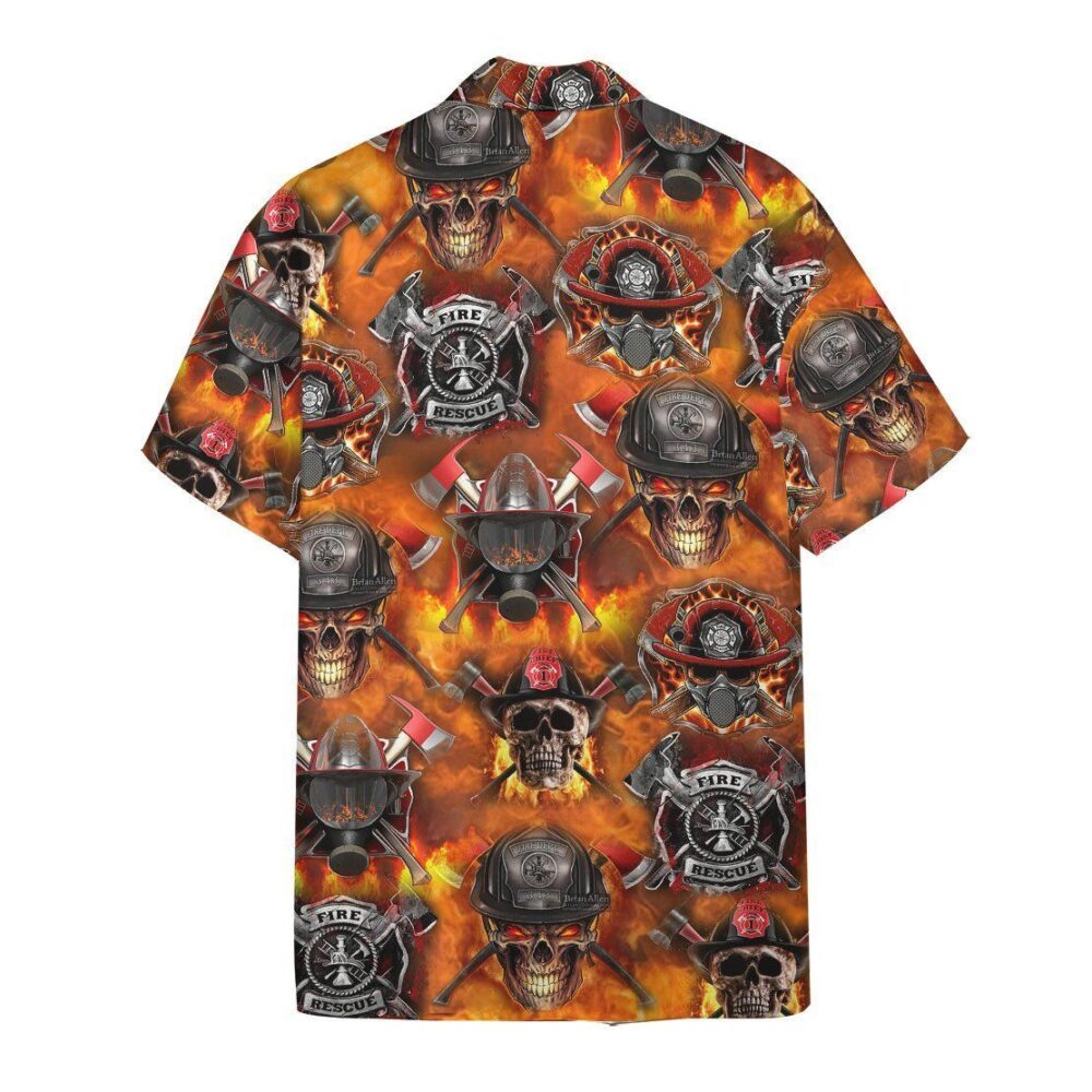 Firefighter Skull Custom Hawaiian Shirts For Men And Women