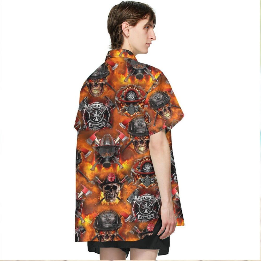 Firefighter Skull Custom Hawaiian Shirts For Men And Women