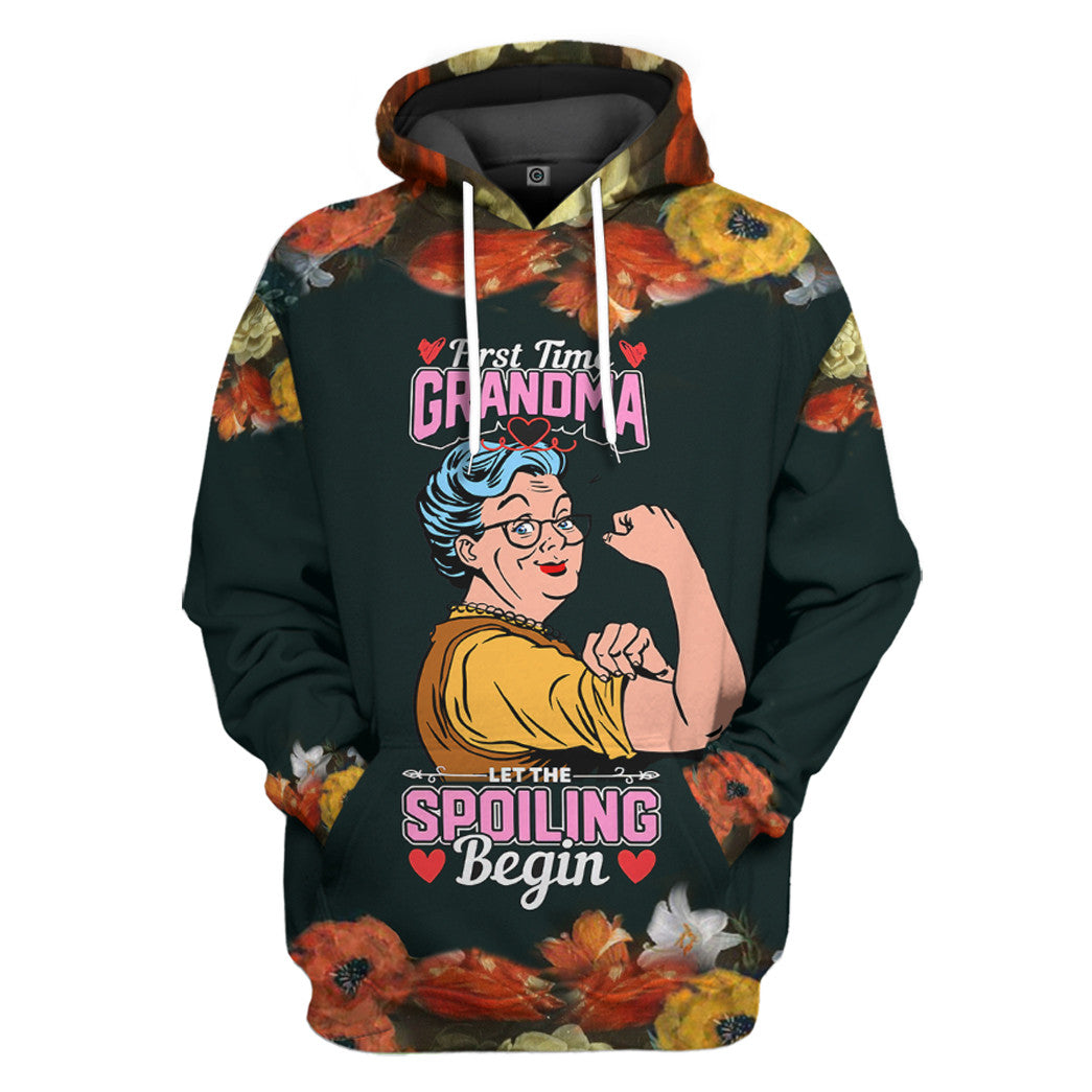 First Time Grandma All Over Print T-Shirt Hoodie Apparel