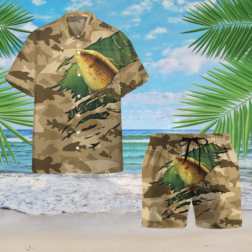 Fishing American Flag Camo Pattern Custom Hawaii Shirt