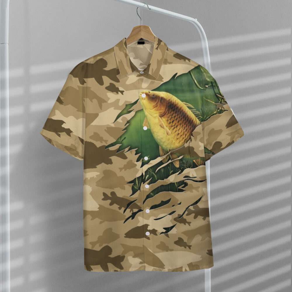 Fishing American Flag Camo Pattern Custom Hawaii Shirt