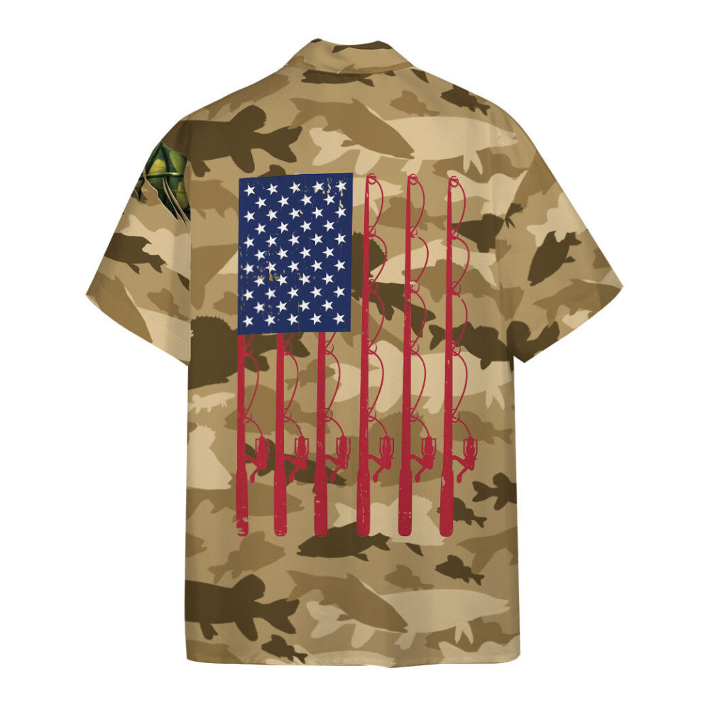 Fishing American Flag Camo Pattern Custom Hawaii Shirt