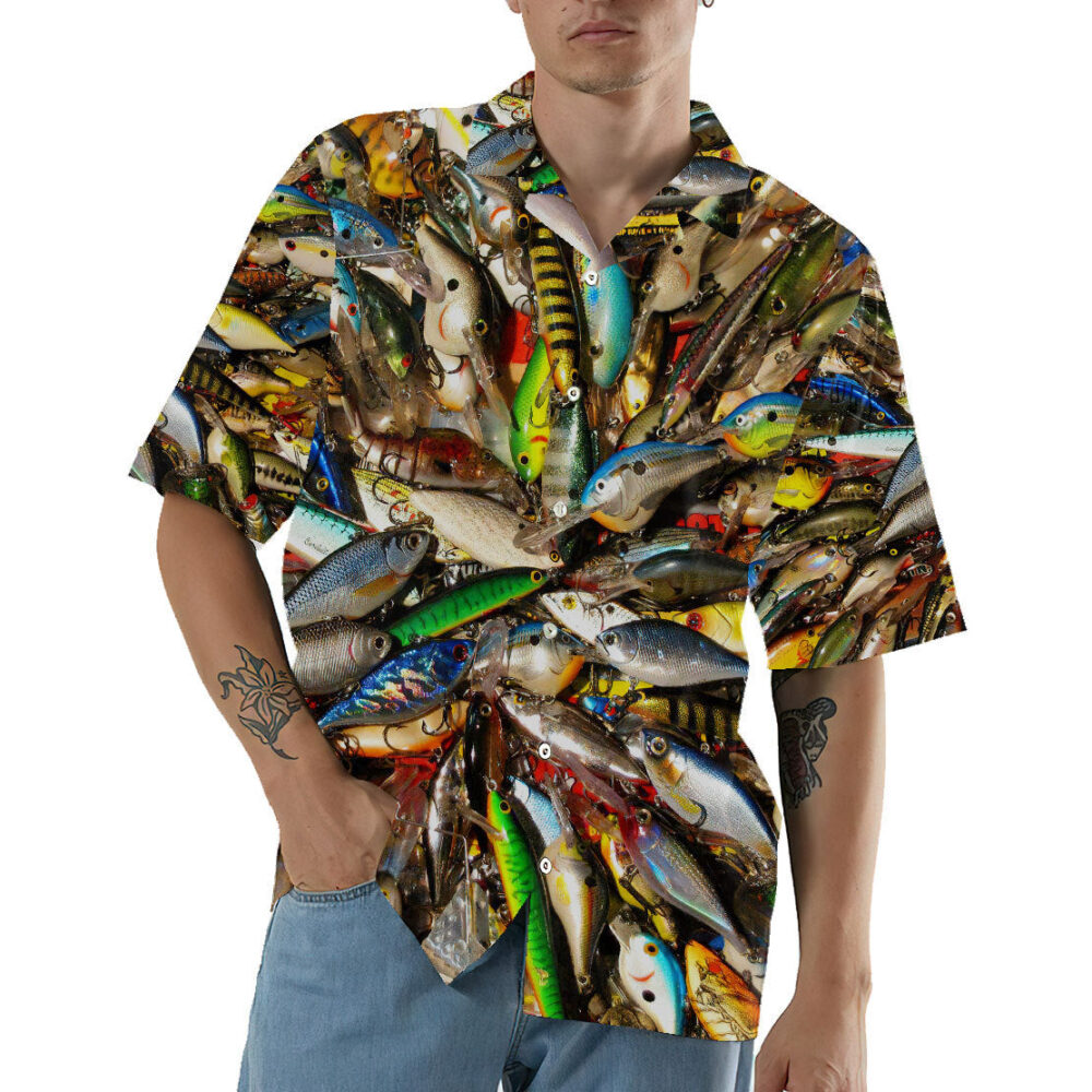 Fishing Baits Stainless Steel Hawaii Shirt